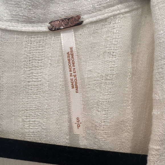 Free People Cream Long Sleeve Relaxed Blouse - Picture 3 of 4